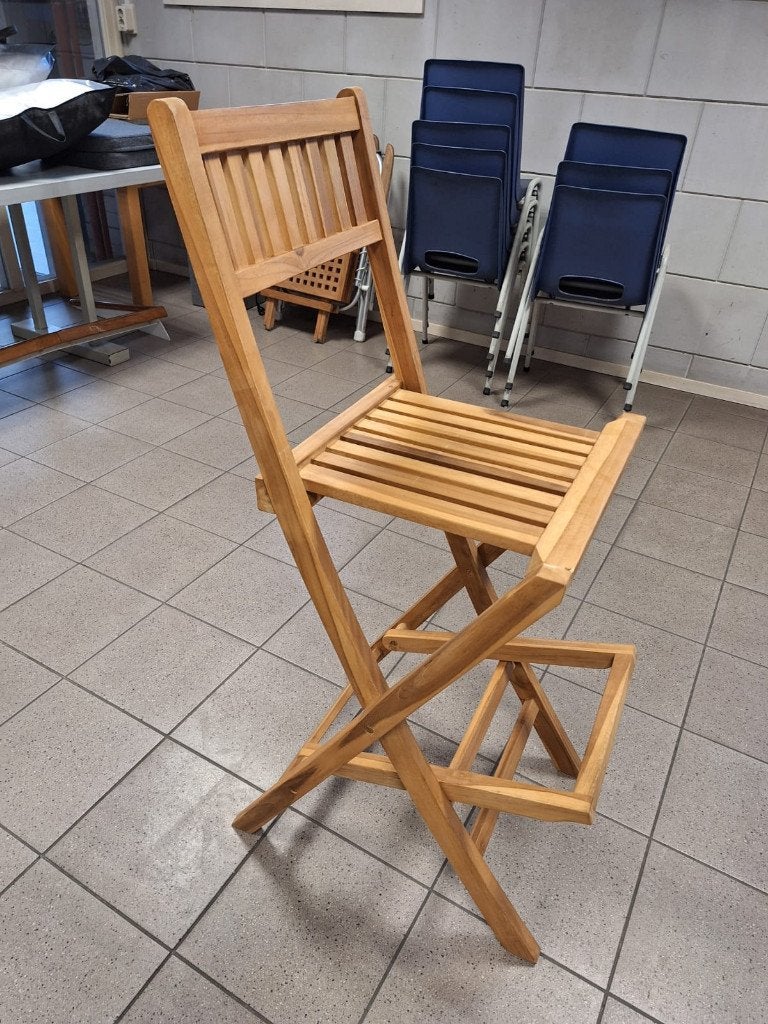 Inklapbare houten barkruk, Met voetsteun, Nieuw, Ophalen of Verzenden, Hout