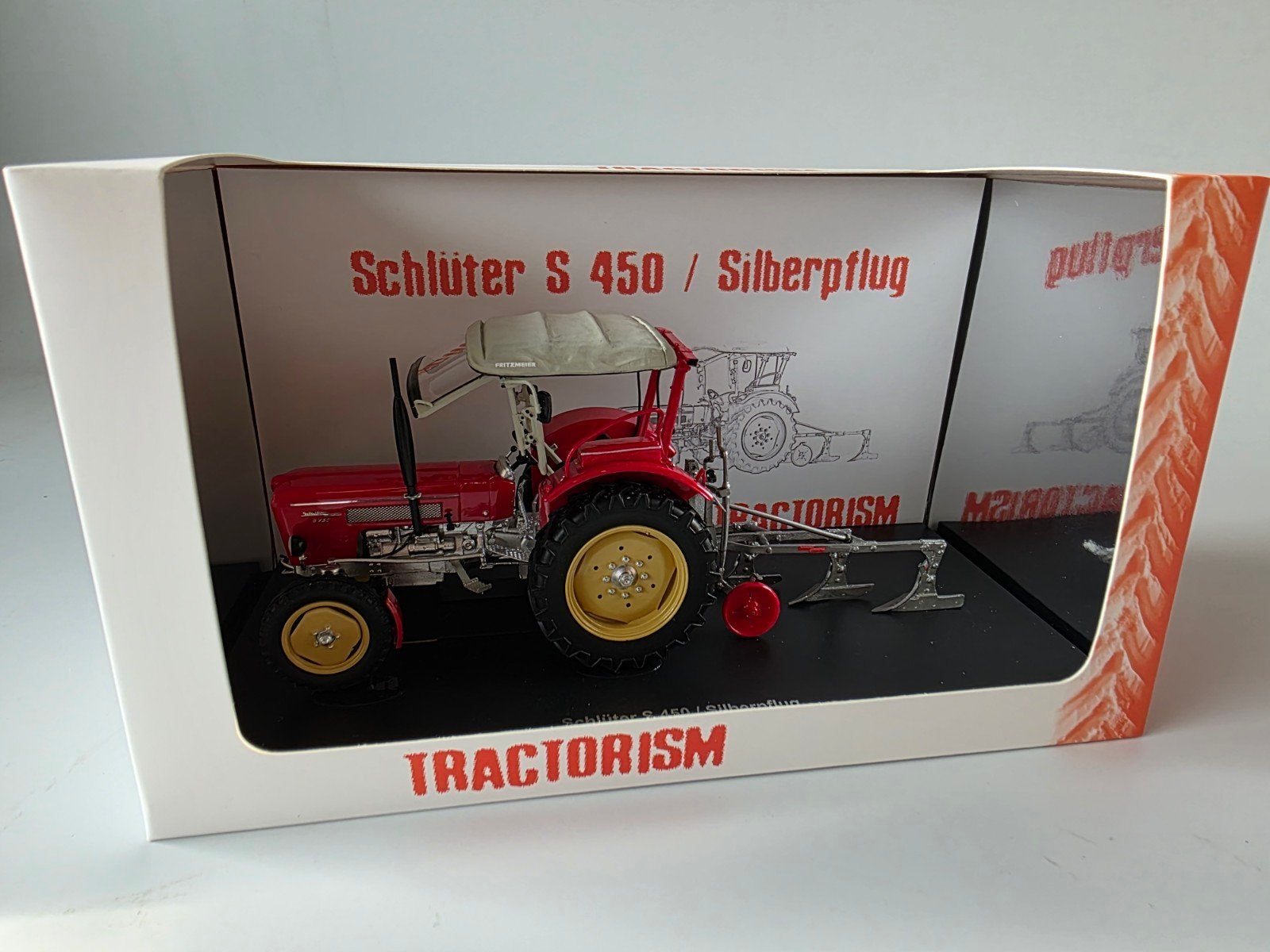 SCHLUTER S 450 / SILBERPFLUG ROOD 1:32, Ophalen of Verzenden, Nieuw, Hijskraan, Tractor of Landbouw, Overige merken