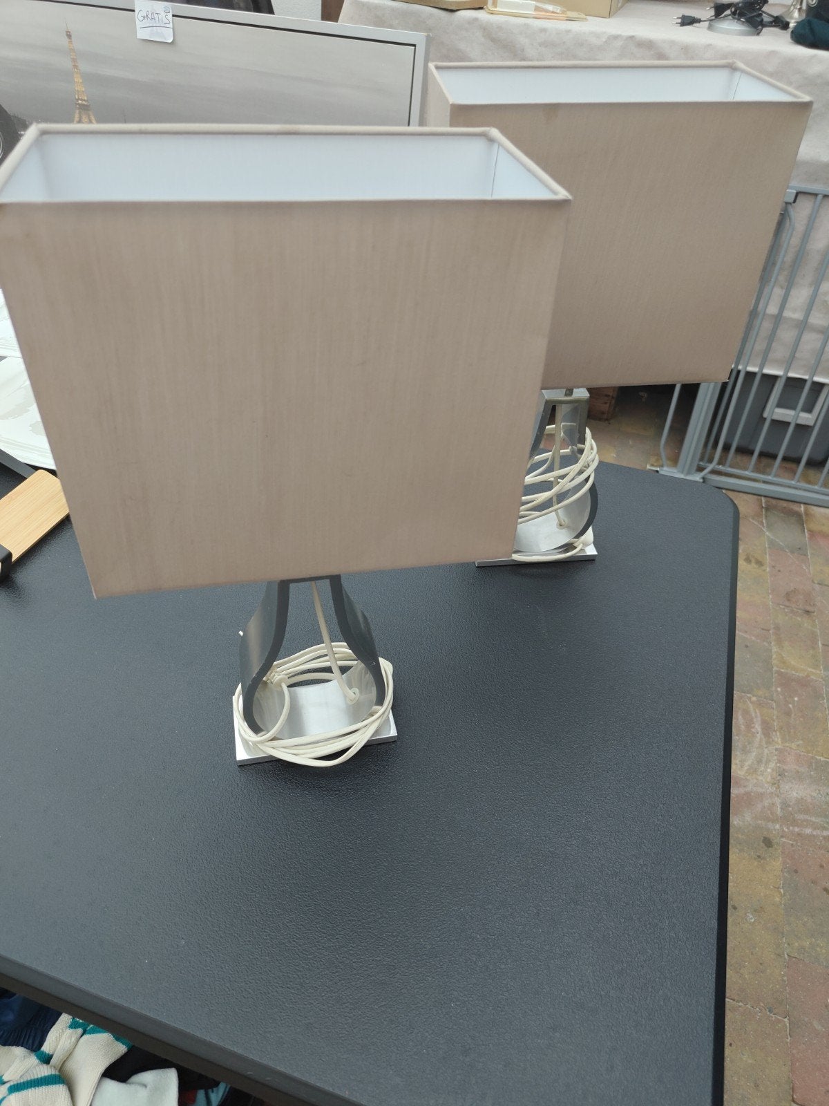 Ikea schemerlampen met klikschakelaar en lichtbron, Huis en Inrichting, Gebruikt, Art deco, Metaal, Inclusief lichtbron