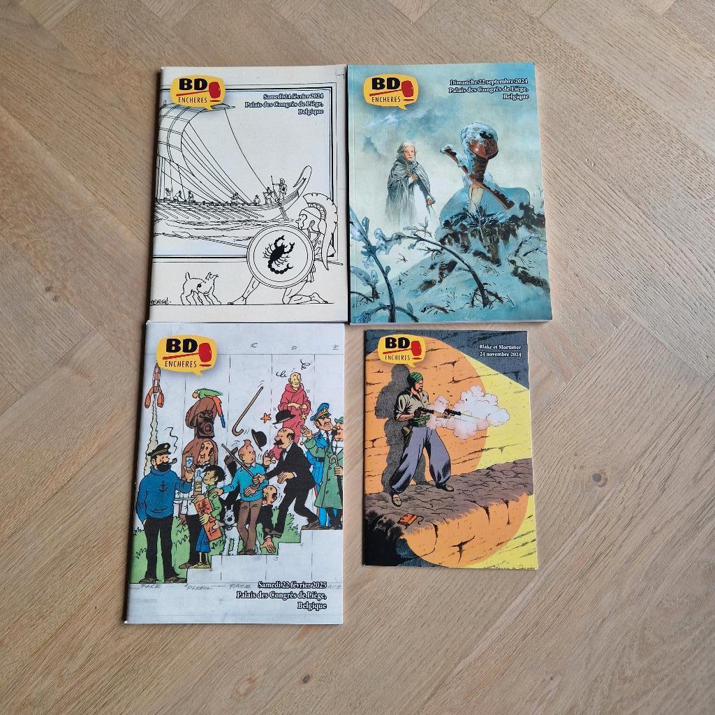 Set veilinghuis catalogi strips / stripverhalen, Verzamelen, Stripfiguren, Ophalen of Verzenden, Kuifje, Zo goed als nieuw, Beeldje of Figuurtje