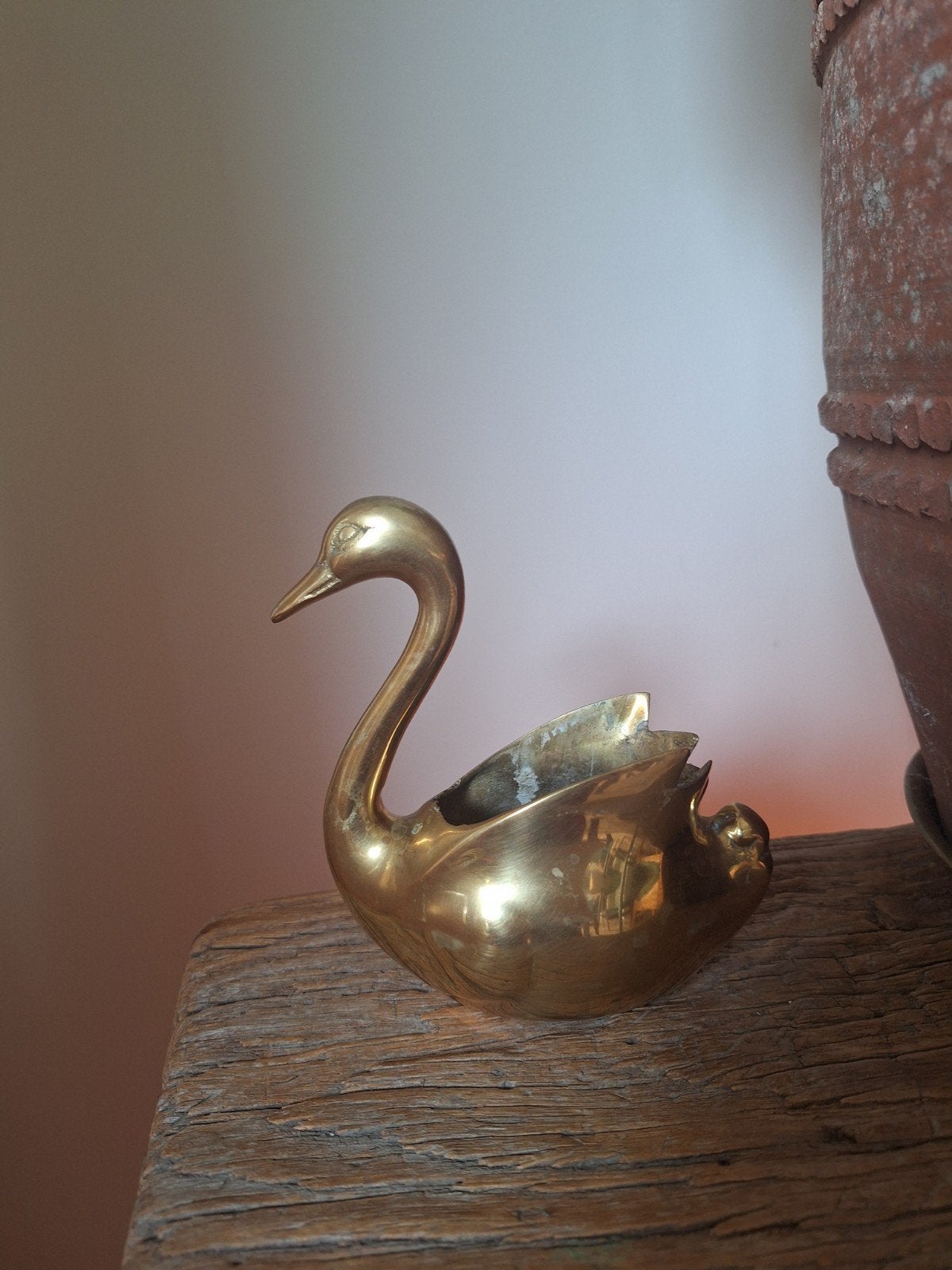Vintage Messing Zwaan Decoratie/Schaaltje, Ophalen of Verzenden