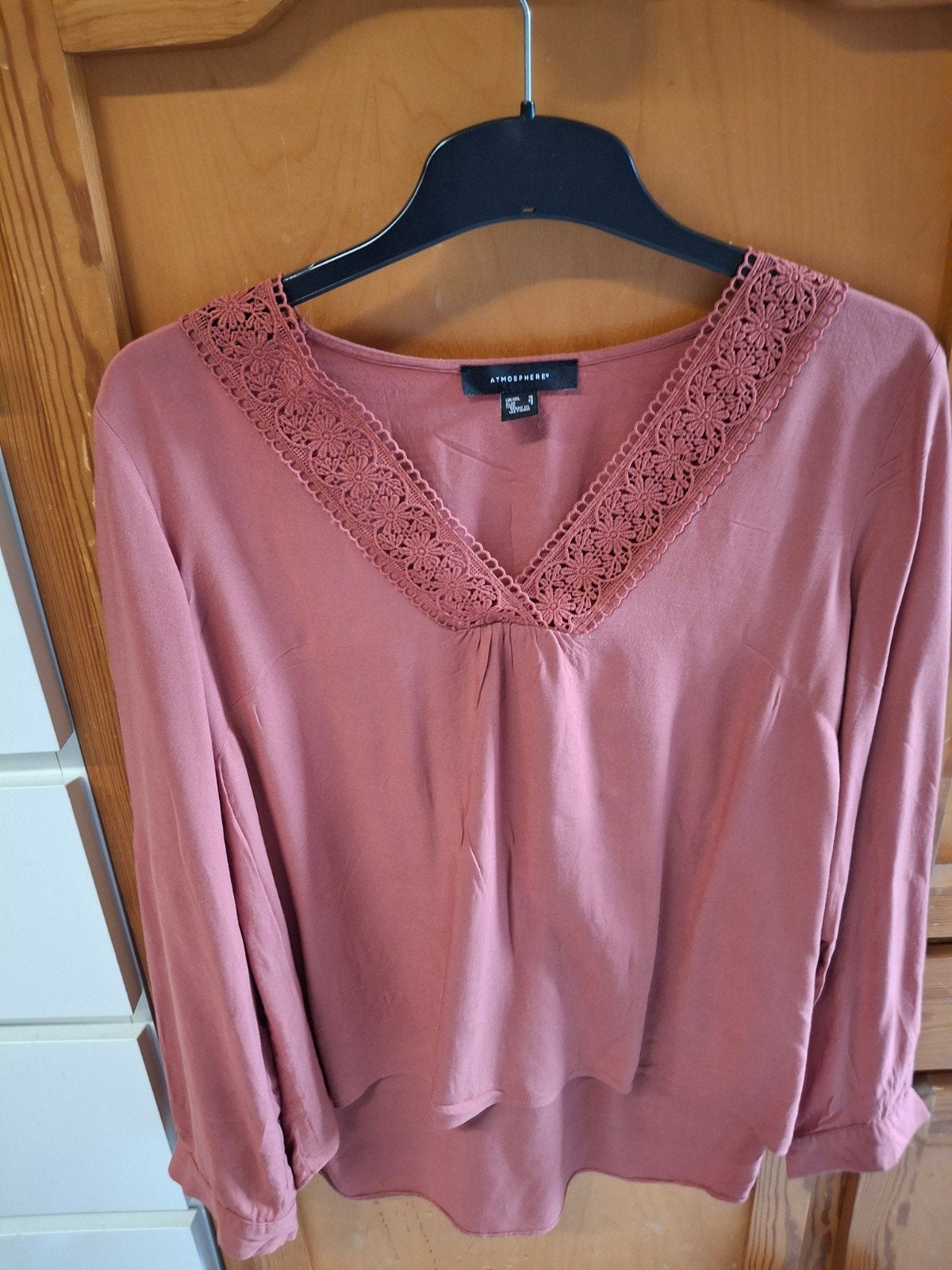 Atmosphere roze/zalmkleurige blouse met lange mouwen, Maat 38/40 (M), Atmosphere, Ophalen of Verzenden, Lange mouw