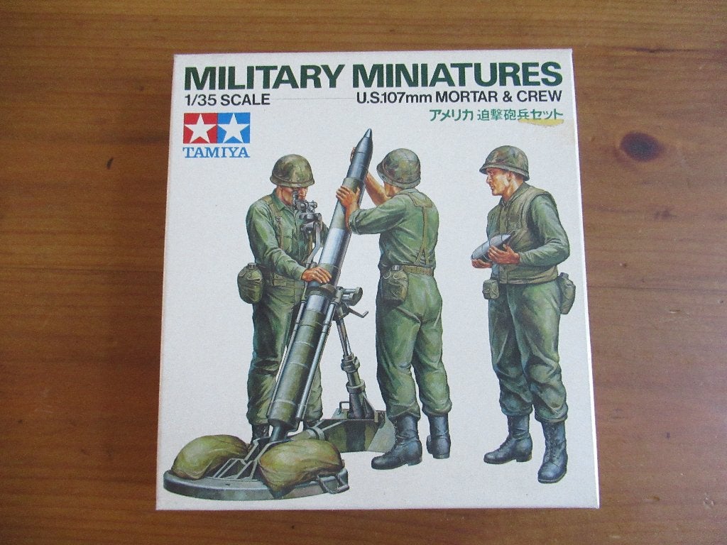 US 107mm Mortar & crew (Tamiya 1/35), Ophalen of Verzenden, Zo goed als nieuw, 1:35 tot 1:50, Figuur of Figuren