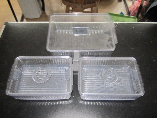 3 stuks bewaarboxen., Voorraadpot, Ophalen, Gebruikt, Kunststof