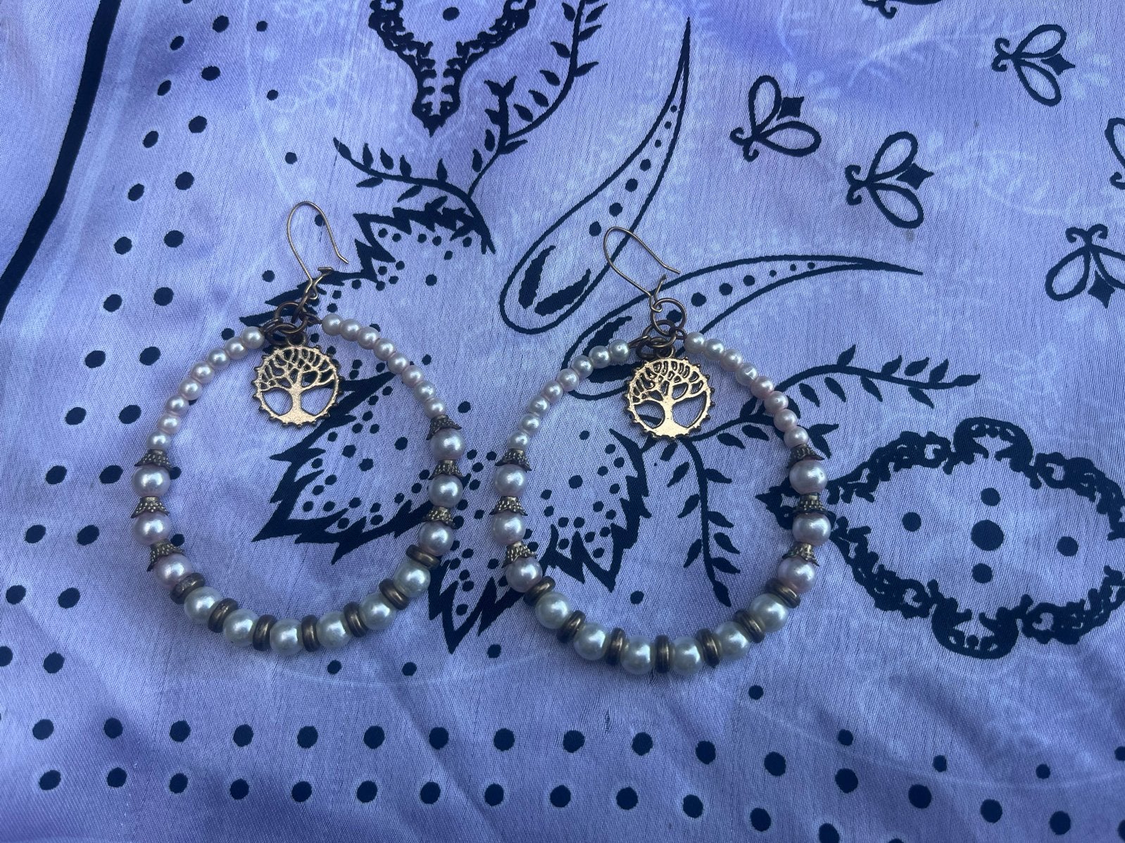 Elegante Parel Armbanden met Levensboom Hanger, Overige materialen, Verzenden, Wit, Zo goed als nieuw