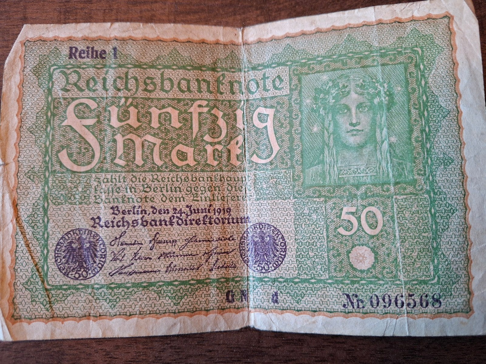 Reichsbanknote  50 mark 1919, Ophalen of Verzenden, Buitenland, Munten