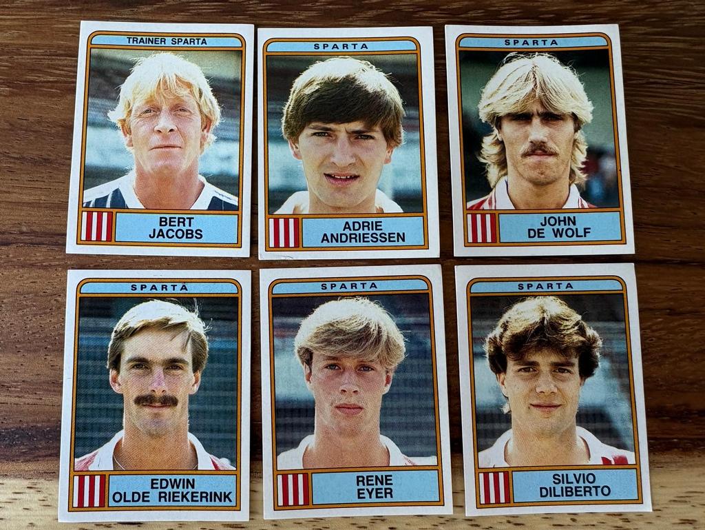 Panini Voetbal 84 Sparta Spelerskaarten (6 stuks), Verzamelen, Ophalen of Verzenden, Nieuw, Sparta, Spelerskaart