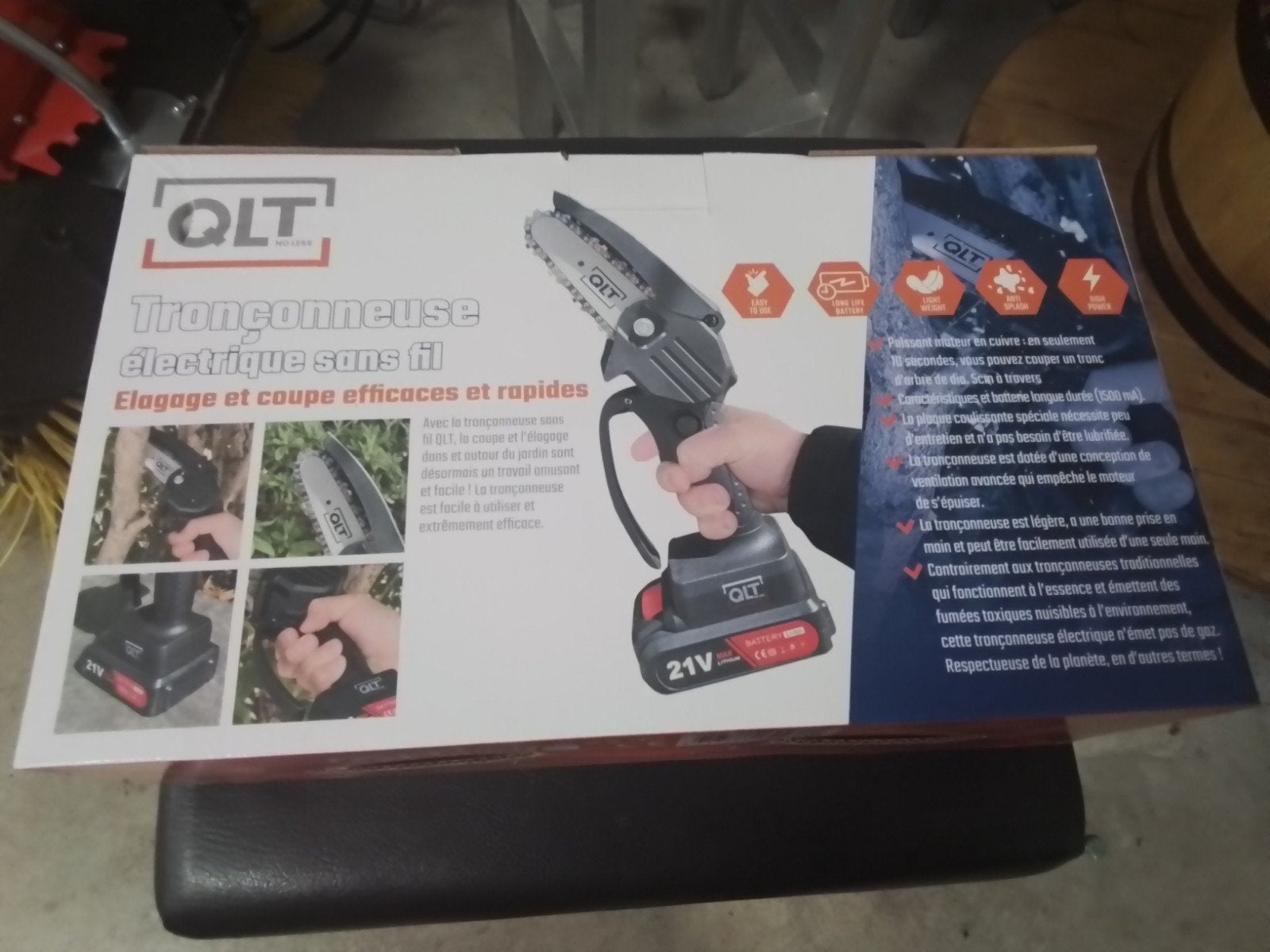 QLT Draadloze elektrische kettingzaag 21V - Snoerloos, Minder dan 30 mm, Kettingzaag, Nieuw, Ophalen of Verzenden