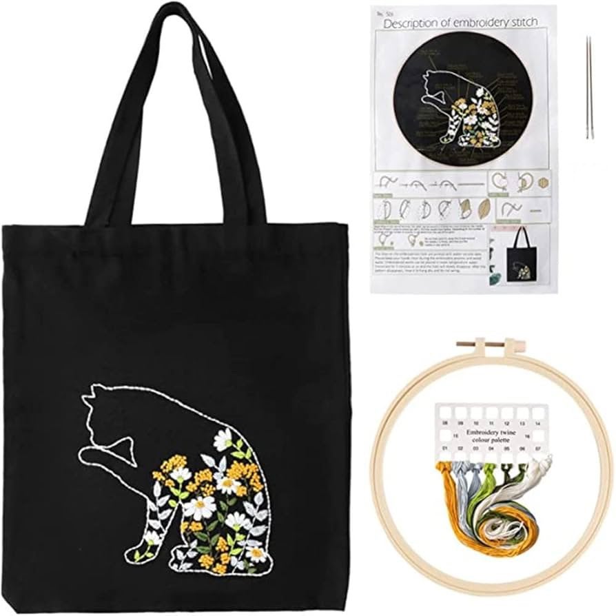 Compleet borduurpakket katoenen tas, Ophalen of Verzenden, Nieuw, Handborduren, Borduurpakket