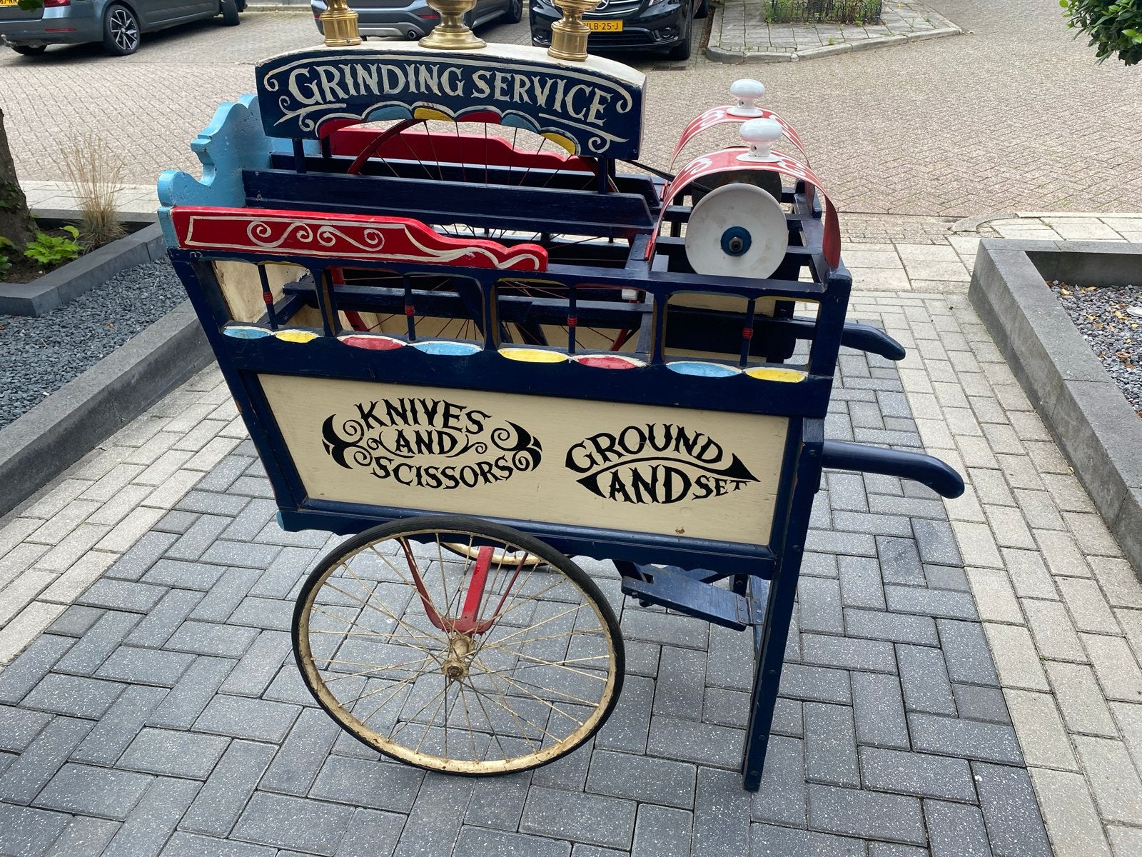 Antieke slijpkar voor messen en scharen - Grinding Service, Antiek en Kunst, Curiosa en Brocante, Ophalen