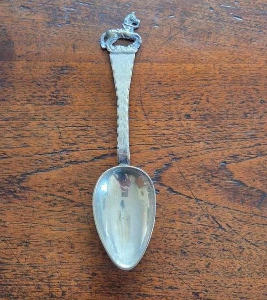 Zilveren geboortelepel 1884, Antiek en Kunst, Antiek | Goud en Zilver, Verzenden, Zilver