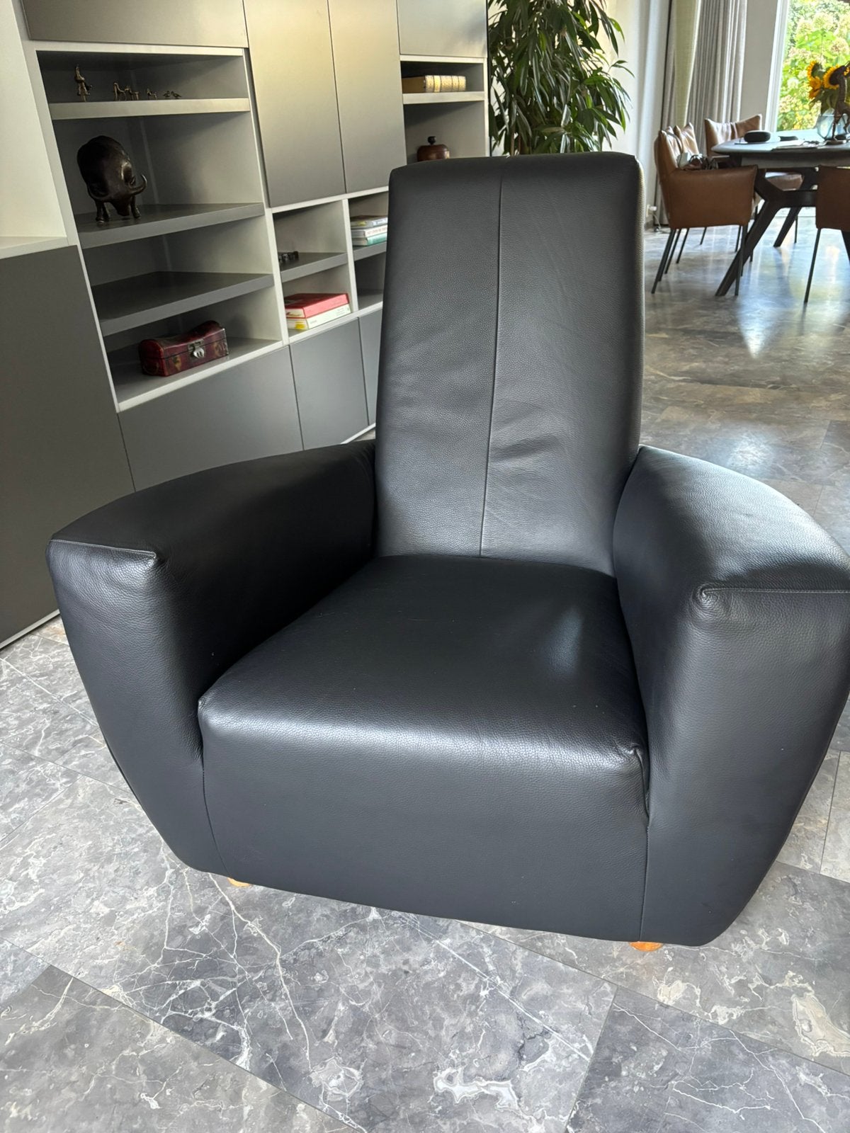 Schitterende Luna Label Gerard van de Berg  fauteuil, Ophalen, Zo goed als nieuw, 50 tot 75 cm, Leer