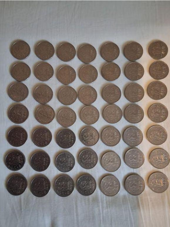 50 stuks nikkelen rijksdaalders vis , 1969, Postzegels en Munten, Munten | Nederland, Ophalen of Verzenden, Koningin Juliana, 2½ gulden