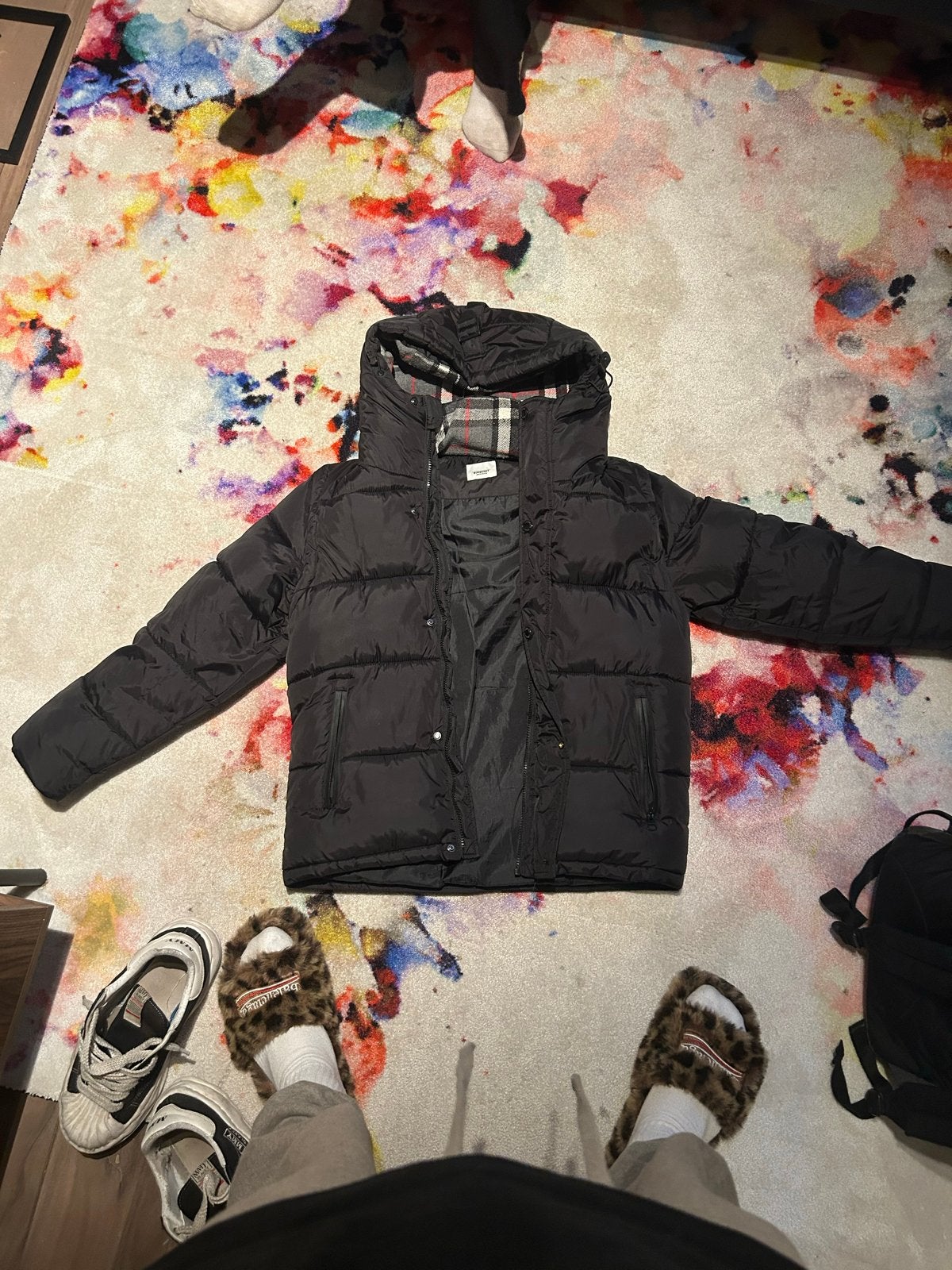 Burberry Puffer Jacket Zwart - Maat S, Ophalen of Verzenden, Zo goed als nieuw, Maat 46 (S) of kleiner, Zwart
