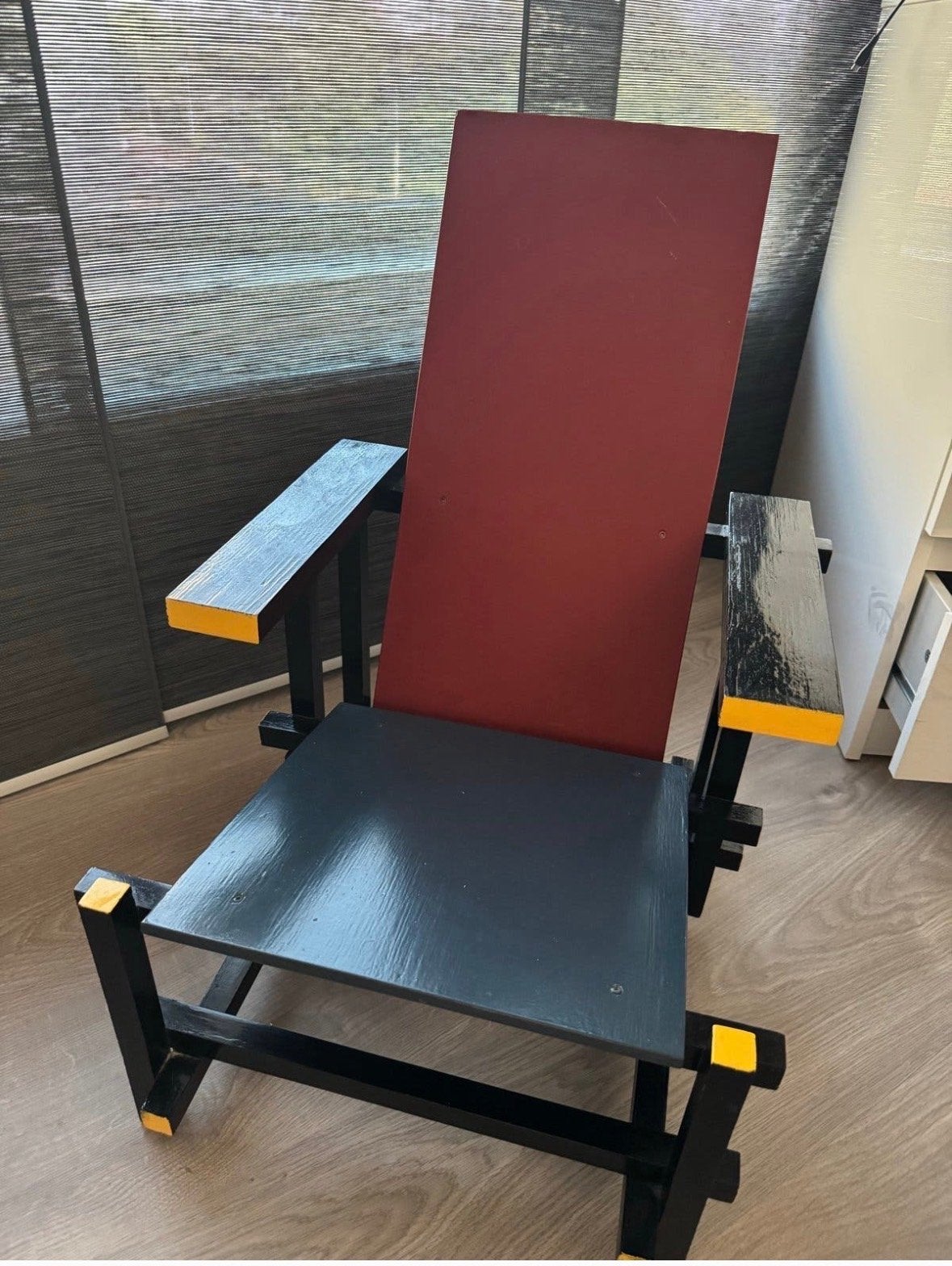 De Stijl Rietveld Rood-blauwe stoel replica, Ophalen, Gebruikt, Overige kleuren, Eén