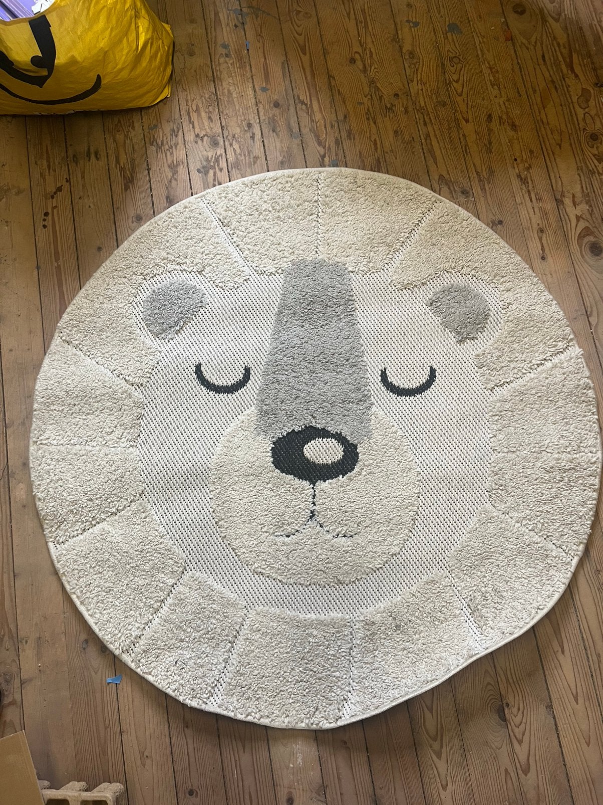 Vloerkleed kinderkamer leeuw, 120 cm rond, Ophalen of Verzenden, Zo goed als nieuw, Rond, 100 tot 150 cm