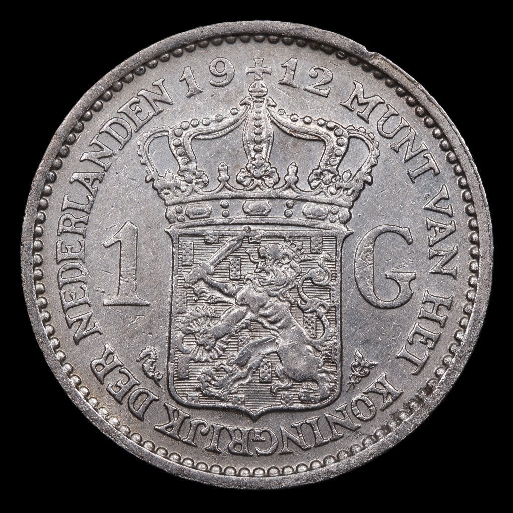 Gulden 1912. Zfr/ Pr., 1 gulden, Zilver, Ophalen of Verzenden, Koningin Wilhelmina