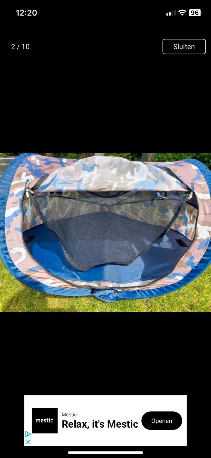 Kindertent Deryan, Ophalen, Zo goed als nieuw, Tot en met 2