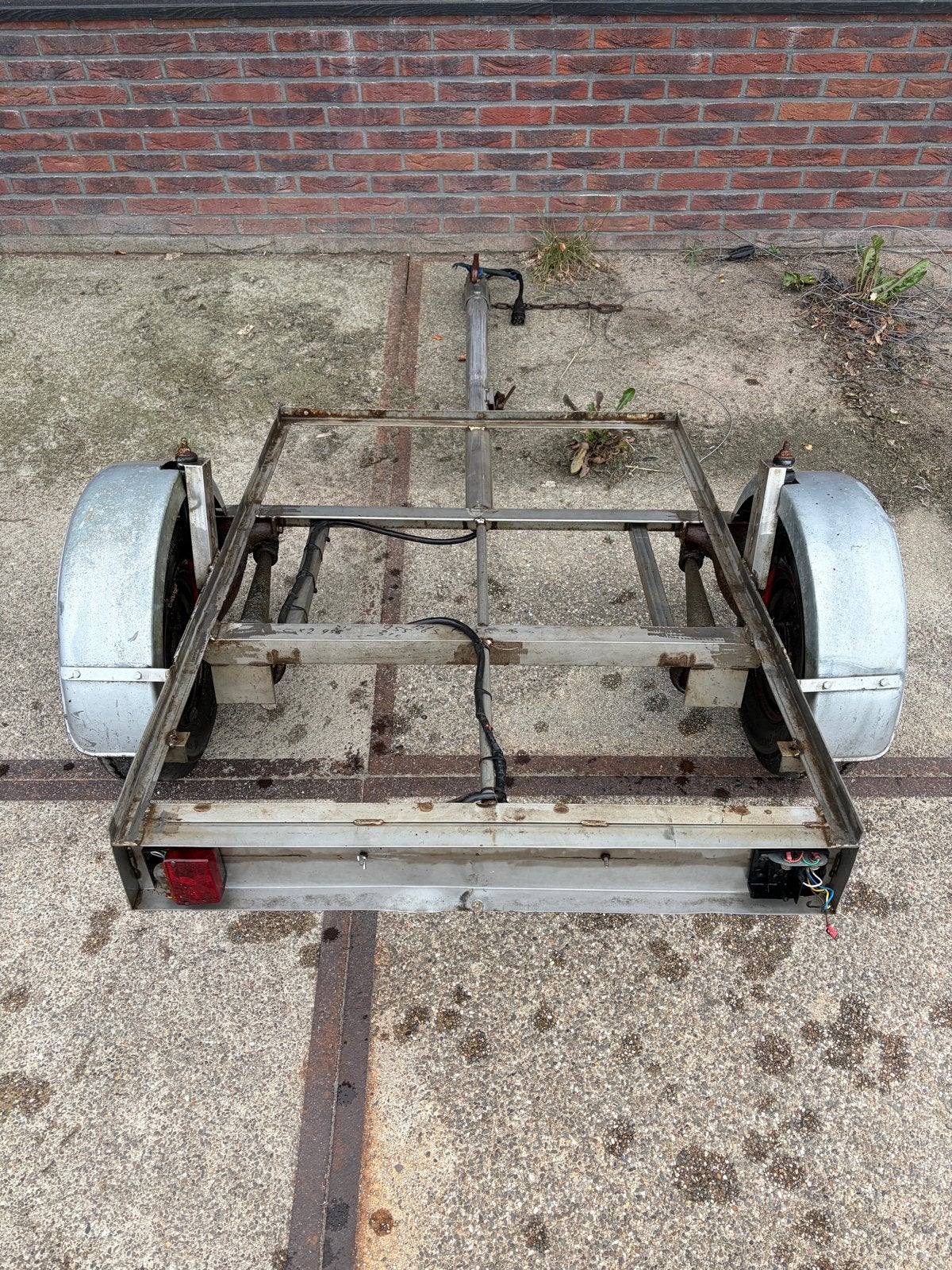 Rvs kar frame met geveerde as, Ophalen, Gebruikt, Vering, 80 kg of meer