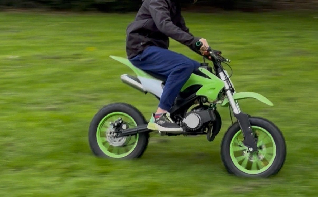 49cc 2-takt Mini Crossmotor - Groen, Ophalen, Gebruikt, 49 cc, Schijfrem