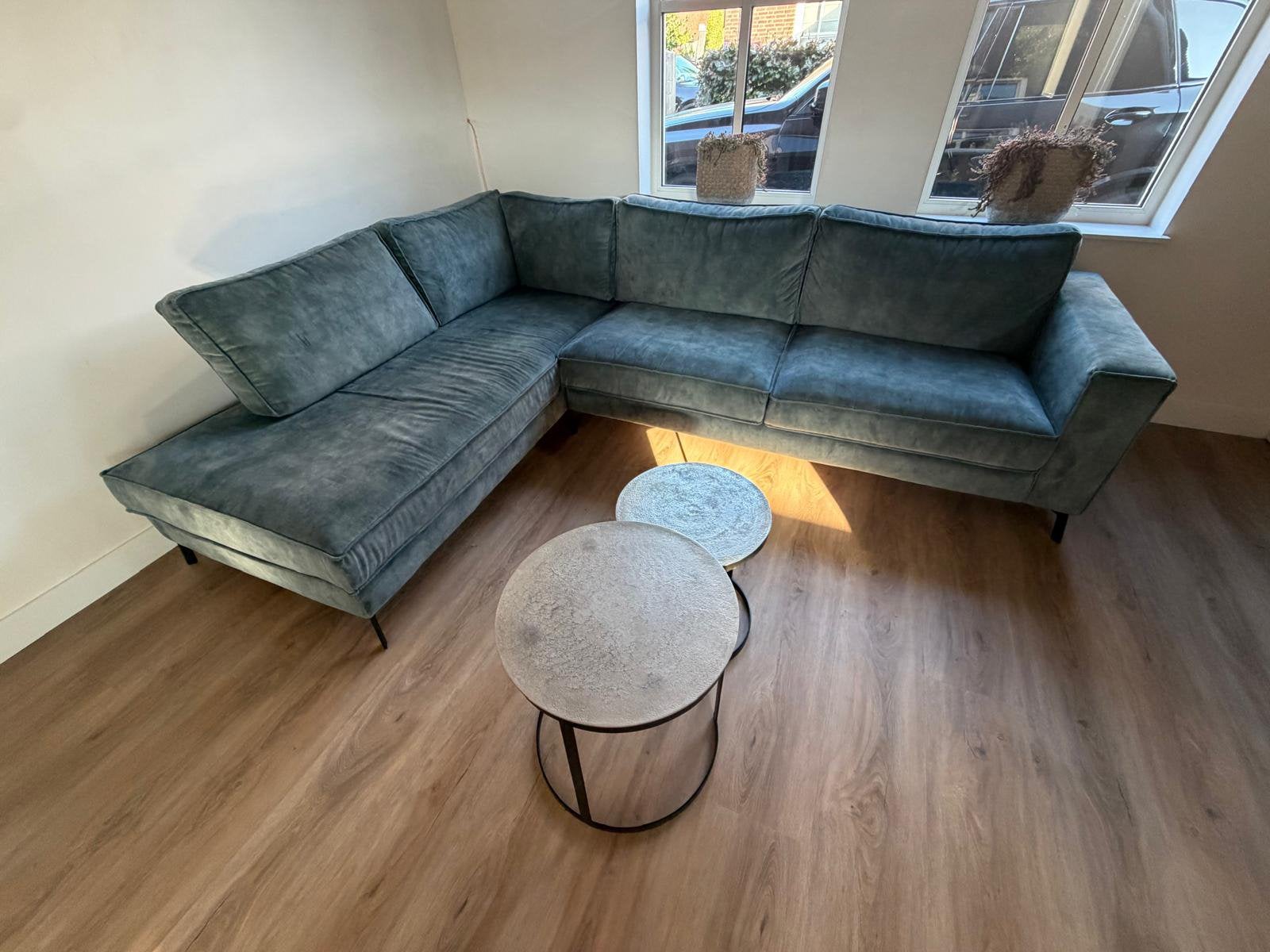 Zen Lifestyle Roger hoekbank – Adore Hunter – zgan – €750, Huis en Inrichting, Ophalen, Zo goed als nieuw, Stof