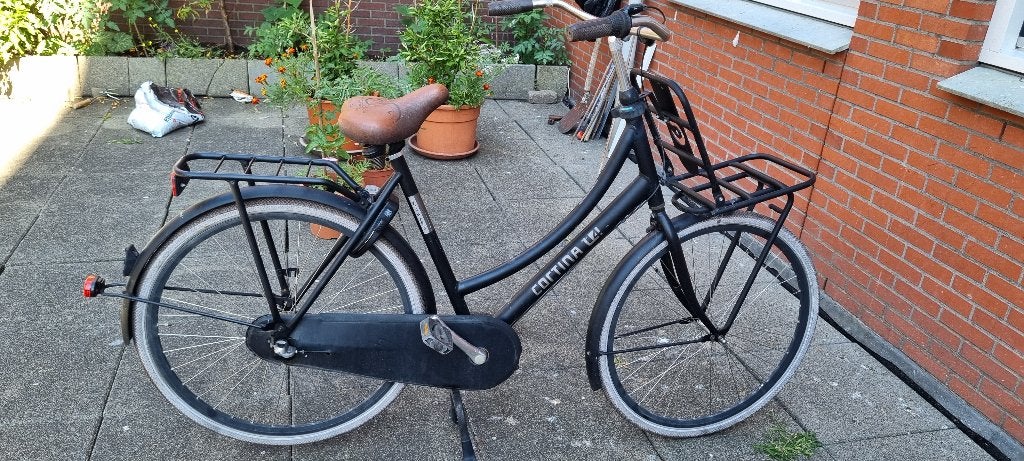 Cortina U4 Transportfiets Dames - Zwart, Terugtraprem, Gebruikt, Versnellingen, 56 cm of meer