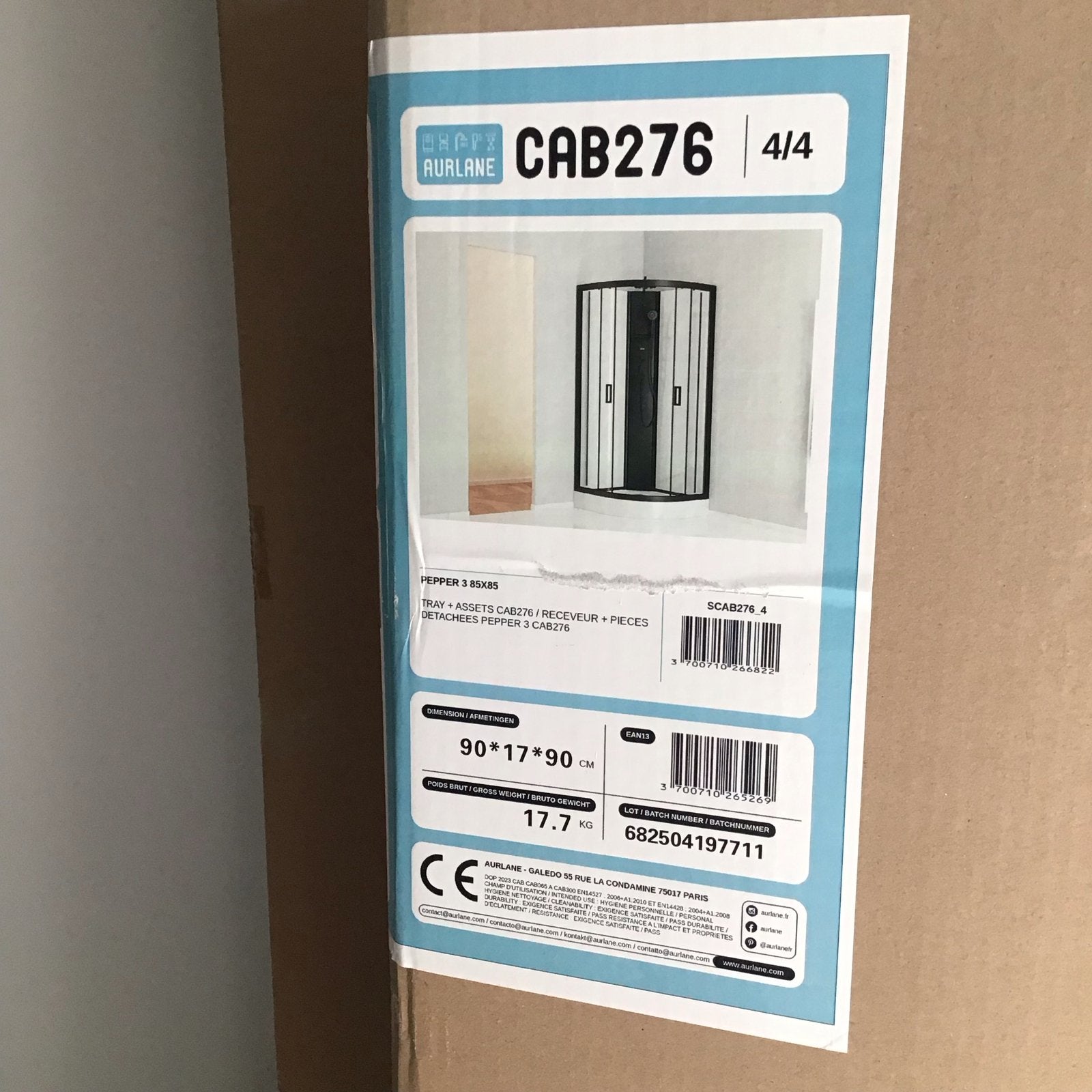 Nieuwe Aurlane Pepper douchecabine 85x85cm, ongeopend, Huis en Inrichting, Badkamer | Complete badkamers, Nieuw, Met douche, Ophalen