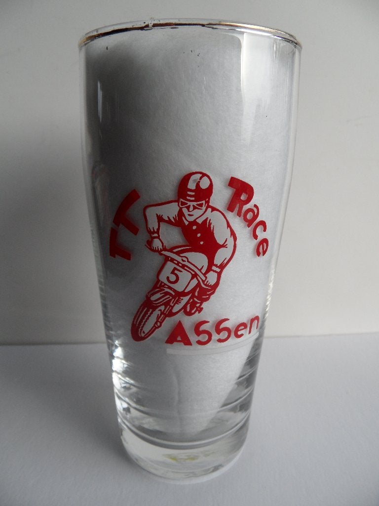TT Assen 1960 motorwegrace bierglas, Ophalen of Verzenden, Zo goed als nieuw, Gebruiksvoorwerp