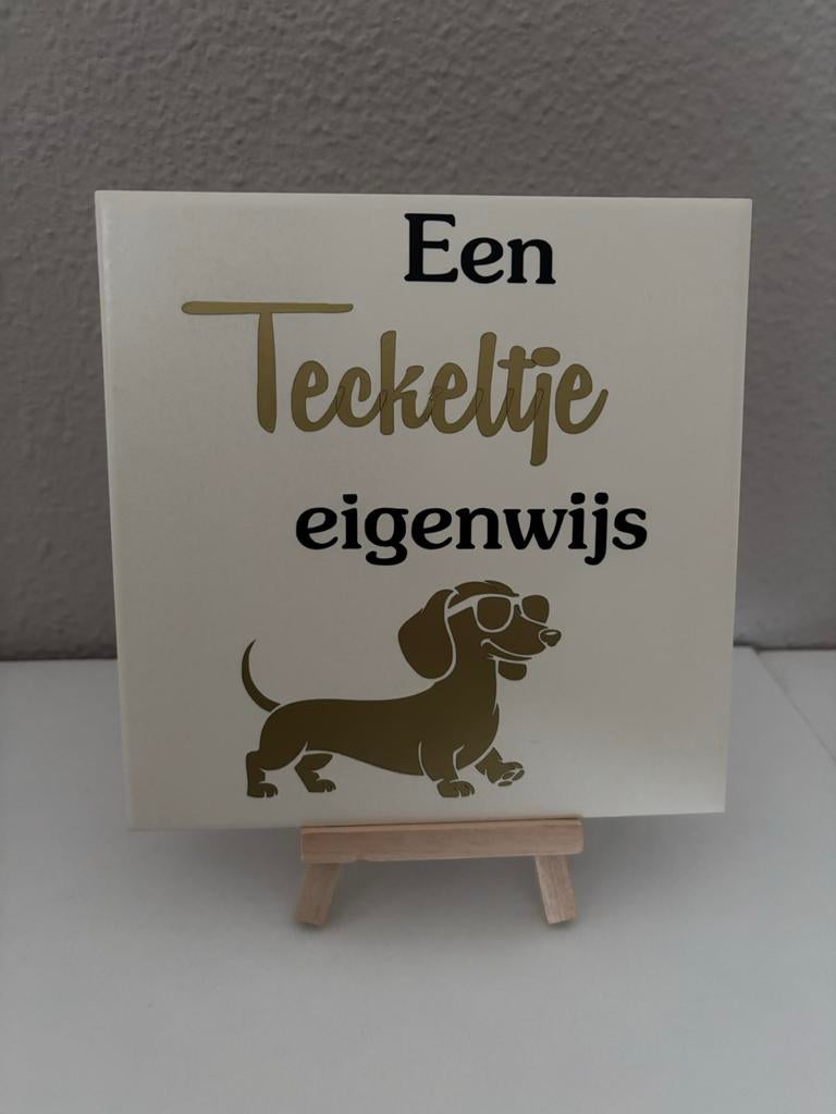 Tegel met Teckel print - Een Teckeltje Eigenwijs, Ophalen of Verzenden, Nieuw