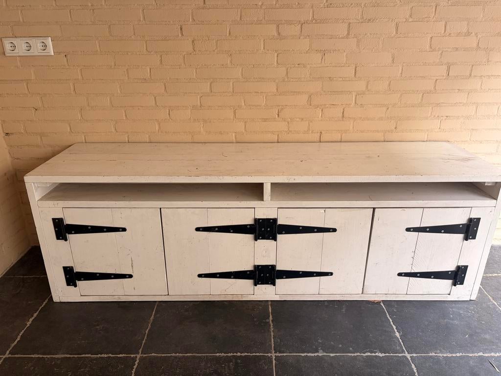 Steigerhouten buitenkast wit 190x50x60 cm, Ophalen, Gebruikt