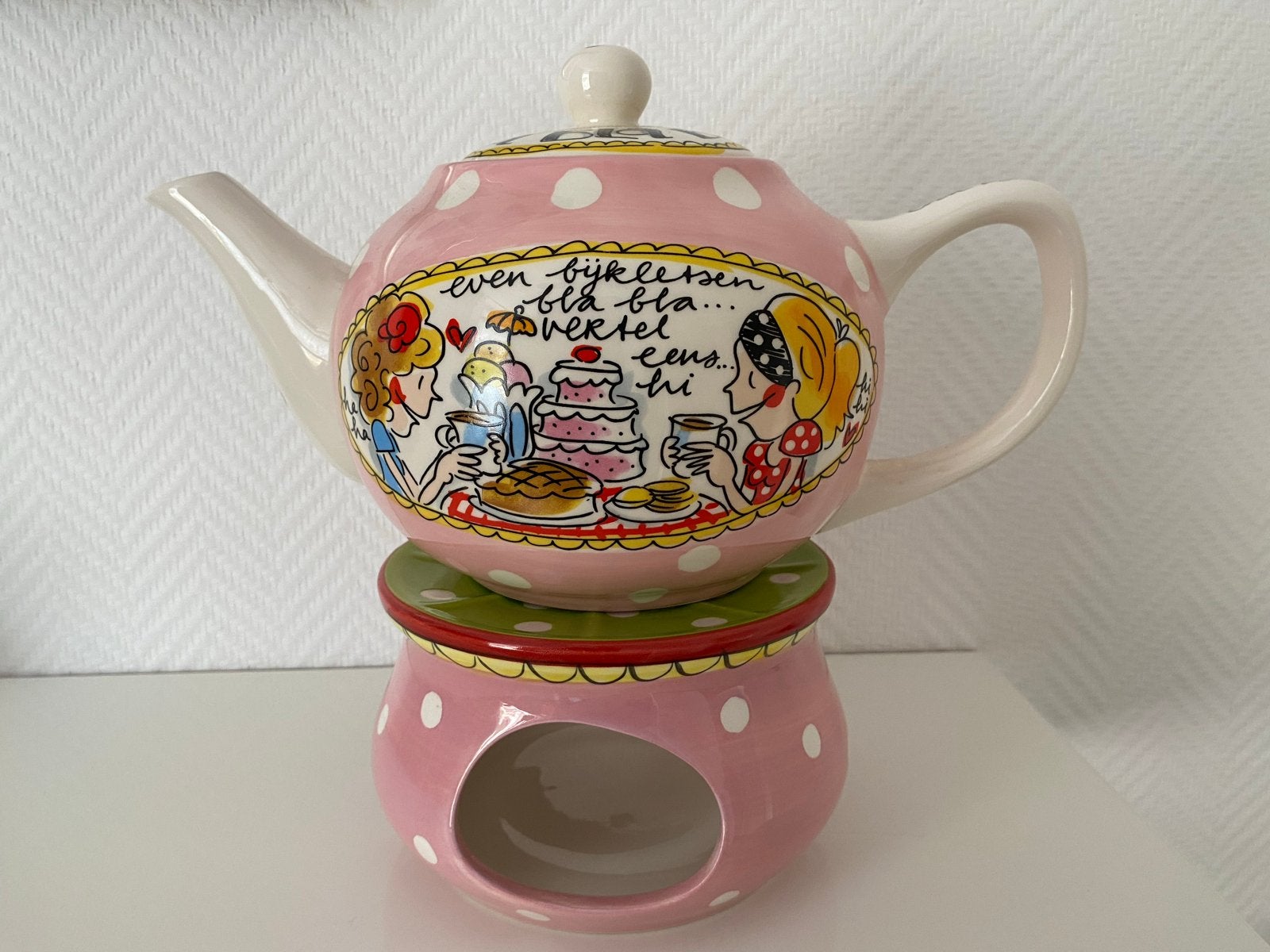 Blond Amsterdam Theepot met warmhouder - Nieuwstaat, Nieuw, Ophalen of Verzenden, Meerkleurig, Theepot/fluitketel