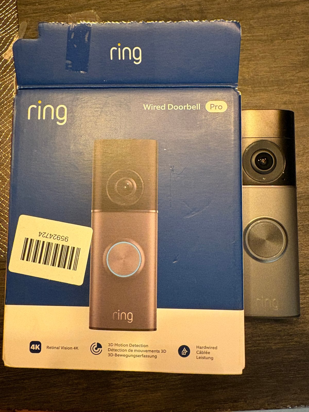 Ring Doorbell Pro (3e generatie) - Slimme videodeurbel, Ophalen, Bewegingsdetectiesensor, Nieuw, Bedraad
