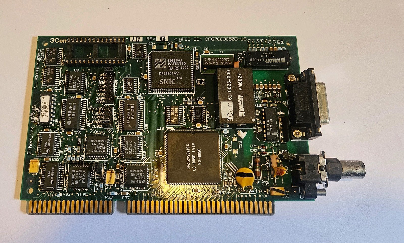 3Com EtherLink III 3C509-16 ISA netwerkkaart – Vintage, Computers en Software, Vintage Computers, Ophalen of Verzenden
