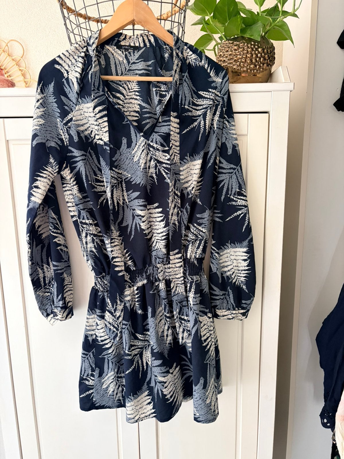 Unika jurkje maat L, Blauw, Maat 42/44 (L), Ophalen of Verzenden, Zo goed als nieuw