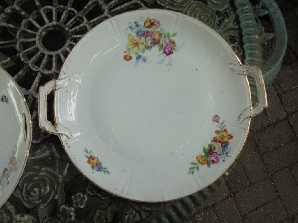 Gebakschaal R & C Kronack Bavaria met bloemboeketten roos, Antiek en Kunst, Ophalen of Verzenden