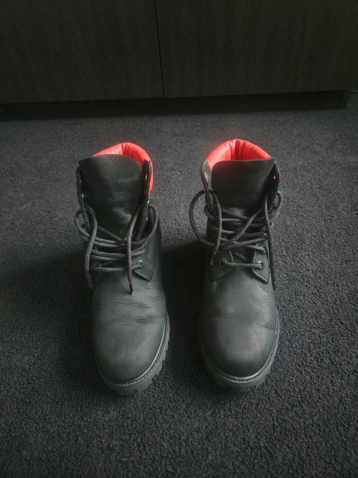 Timberland 6-Inch Premium Waterproof Boots - Zwart/Rood, Zwart, Lage of Enkellaarzen, Ophalen of Verzenden, Timberland