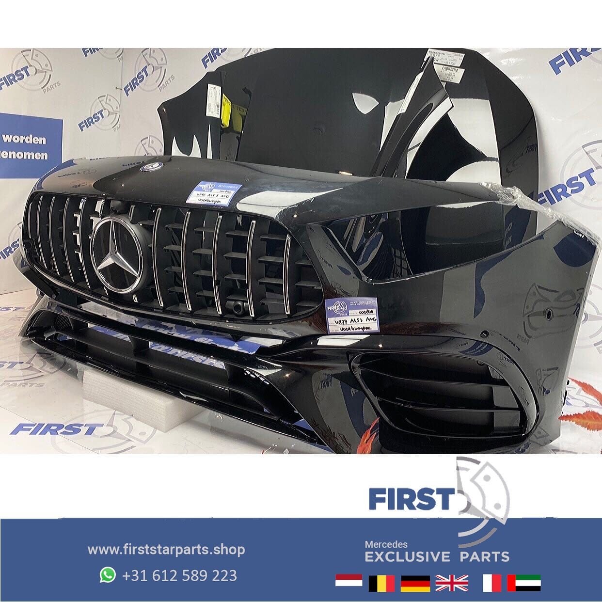 W177 V177 A45 S AMG VOORKOP ZWART Mercedes A 45 Klasse 2018-, Gebruikt, -, Voor, Ophalen of Verzenden