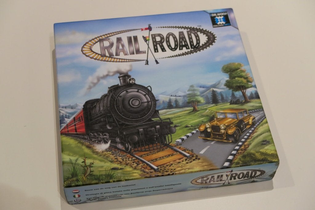 Rail/Road Railroad - Bordspel van Dr. Wood - zgan, Een of twee spelers, Ophalen of Verzenden, Zo goed als nieuw, Dr. Wood Challenge Centre