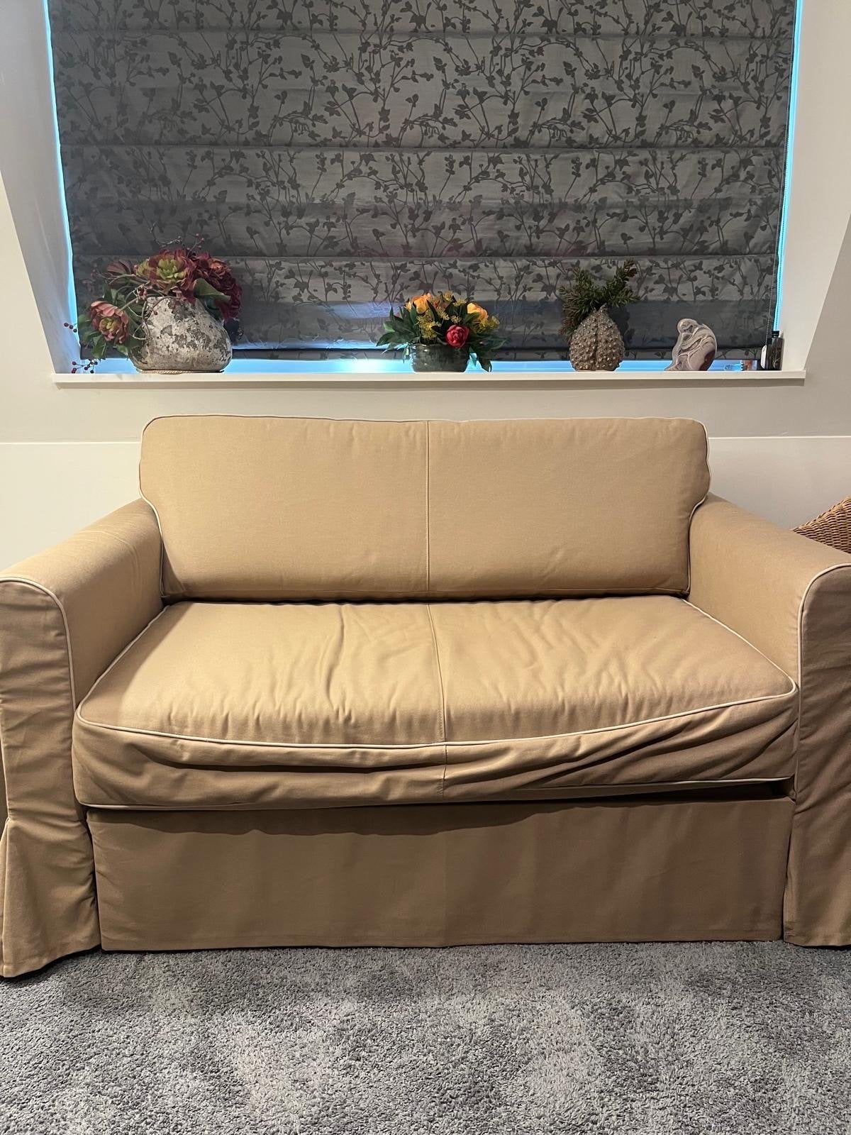 IKEA Hagalund 2-zits slaapbank, Ophalen, Gebruikt, Beige, 190 cm of minder