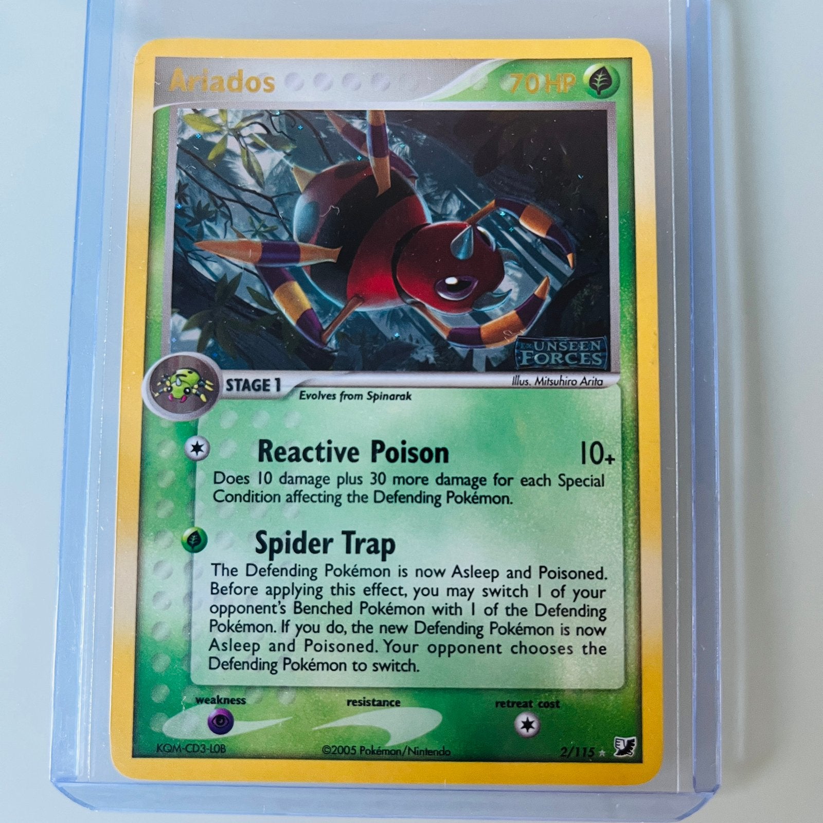 Pokémon: Ariados Kaart [Celestial Storm], Ophalen of Verzenden, Zo goed als nieuw, Losse kaart, Foil