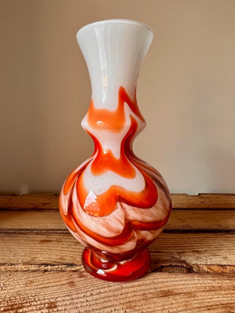 Retro opaline vaas Barbieri empoli florence stijl moretti, Antiek en Kunst, Antiek | Vazen, Verzenden