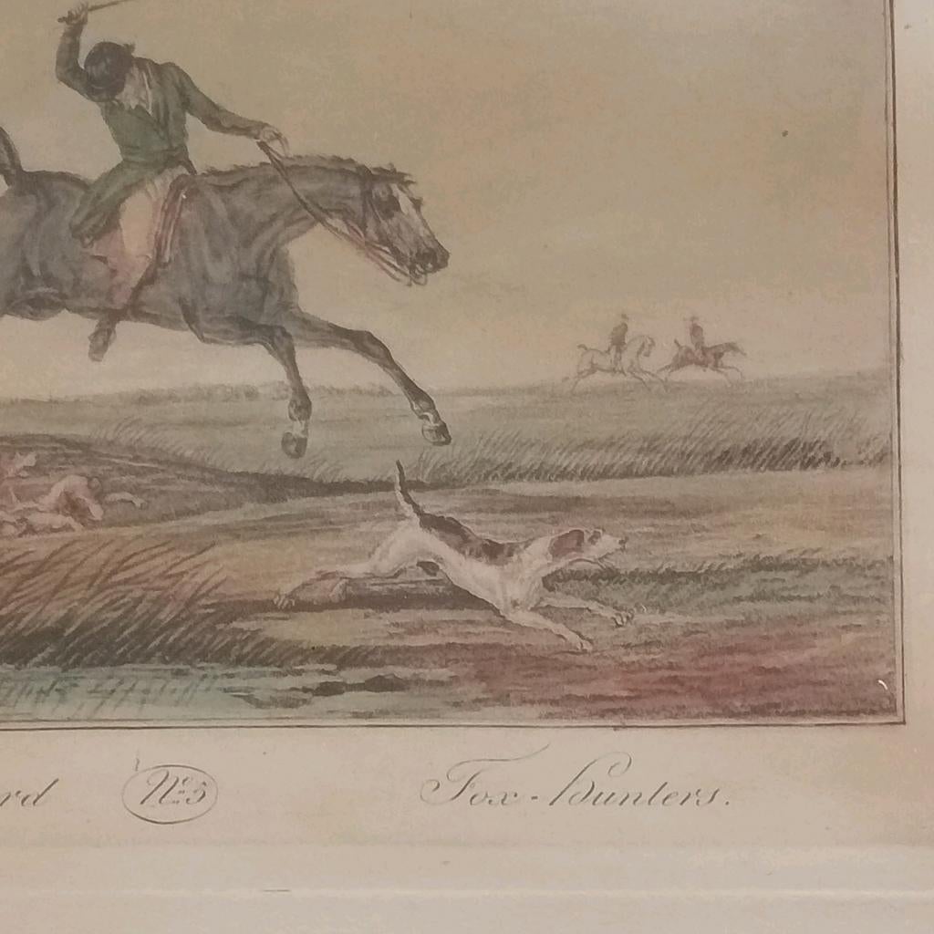 CHASSE AU RENARD CARLE VERNET FOX HUNTERS N5 GRAVURE 1838, Antiek en Kunst, Ophalen of Verzenden