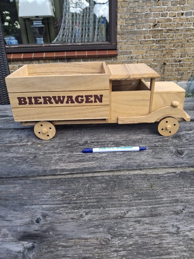 Houten Bierwagen - Decoratief en Functionele kadoverpakking, Ophalen of Verzenden, Zo goed als nieuw, Overige typen, Verjaardag