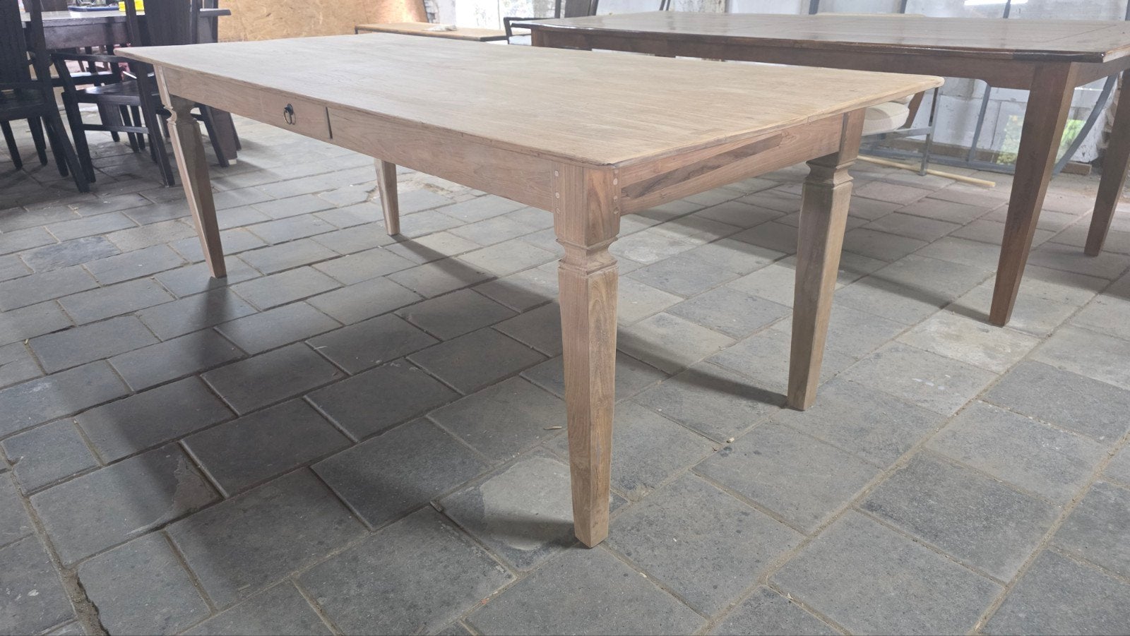 authentieke boerentafel 222 cm lang, Gebruikt, 200 cm of meer, Rechthoekig, 50 tot 100 cm
