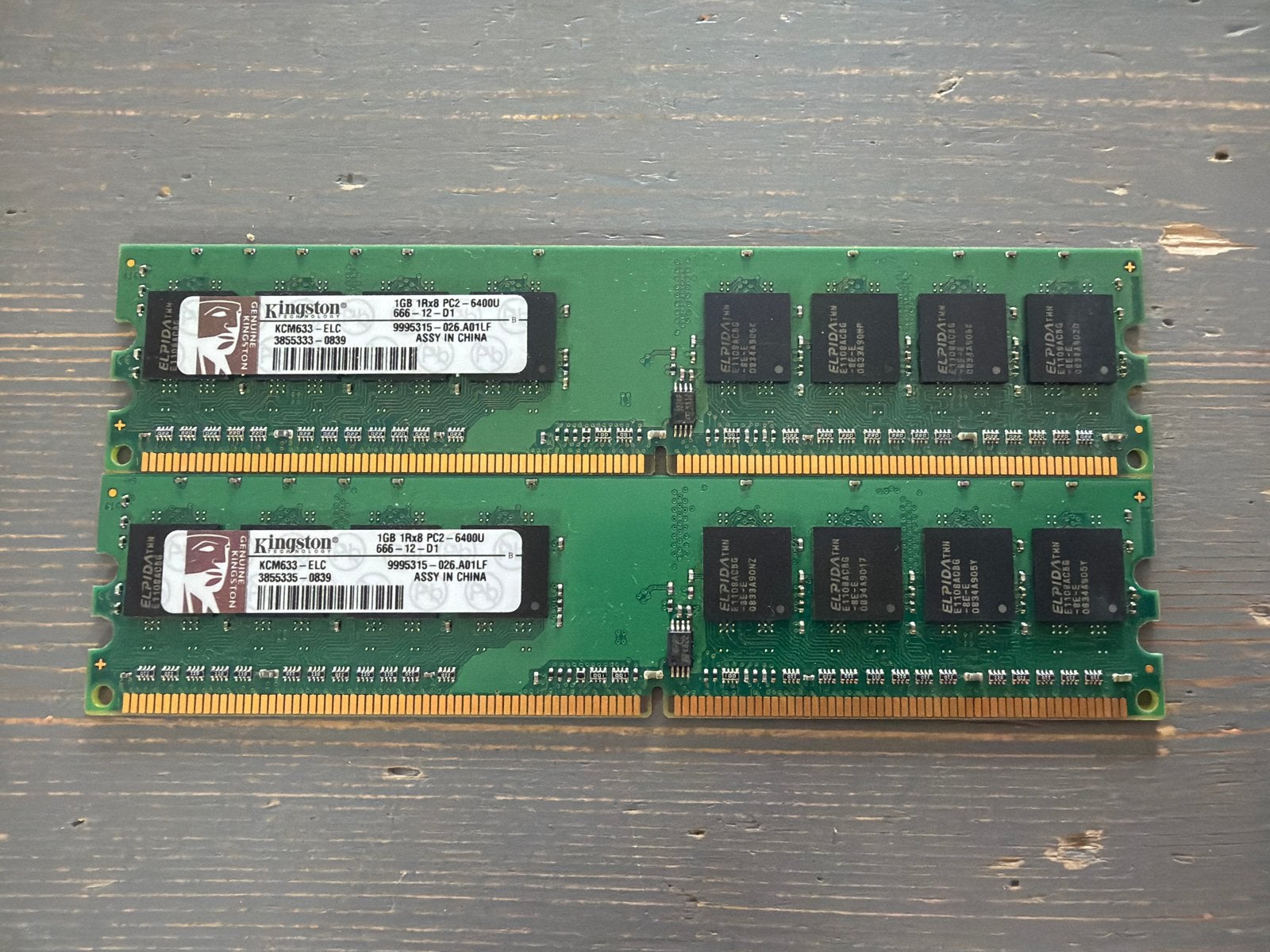 Kingston 1GB DDR2 RAM Geheugen (2 stuks), Ophalen of Verzenden, Gebruikt, DDR2, Server