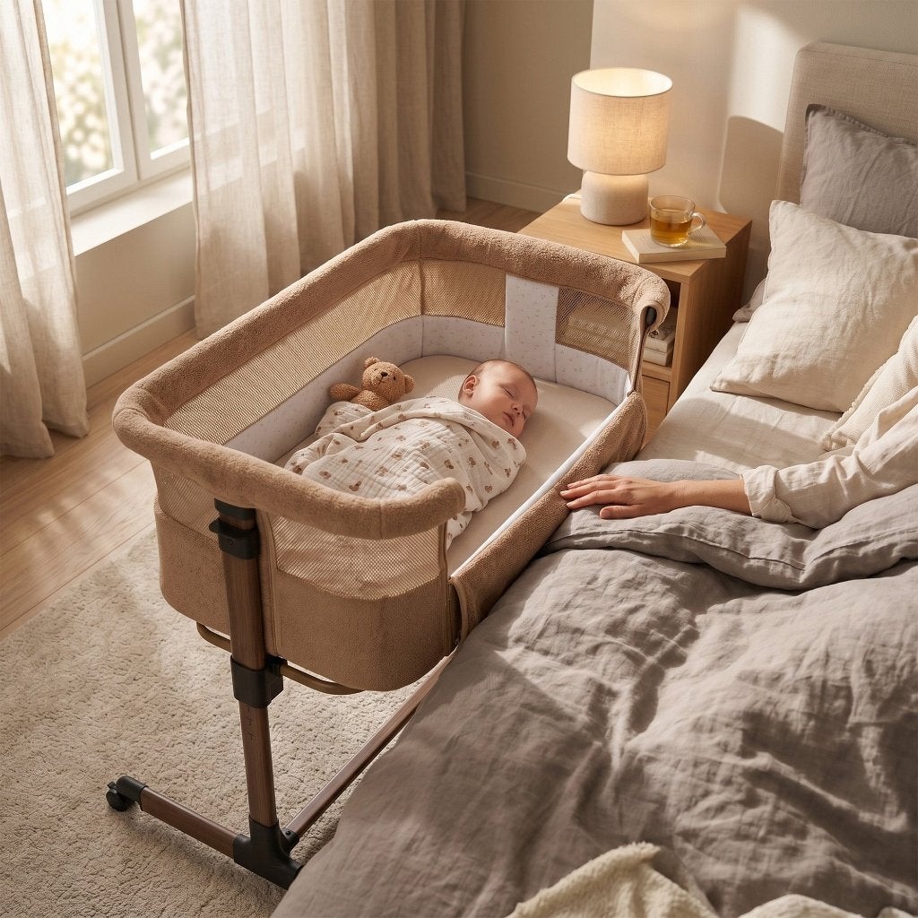 DERYAN Snoozy co-sleeper Teddy Brown | Met matras, Ophalen, Zo goed als nieuw, Marithaime 8, 6662 WD Elst, Nederland, Team@deryan.com