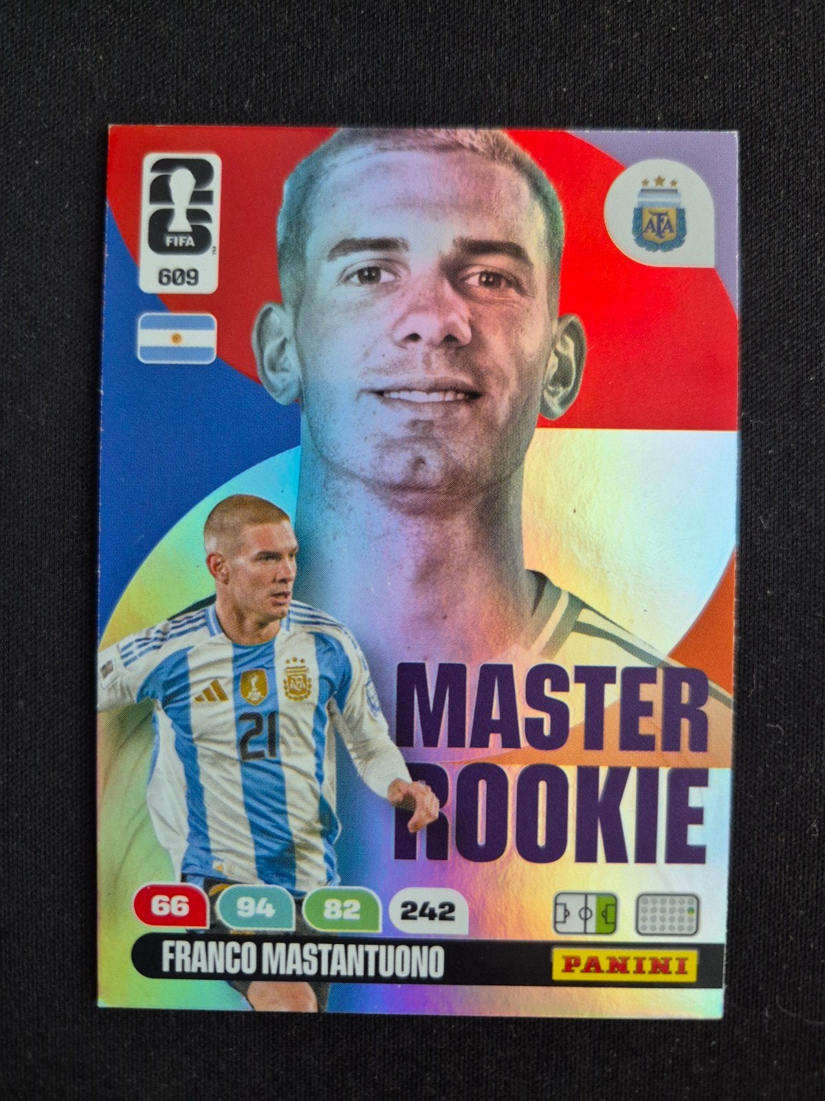 Panini FIFA World Cup 2026 Franco Mastantuono, Master Rookie, Ophalen, Zo goed als nieuw, Buitenlandse clubs, Poster, Plaatje of Sticker