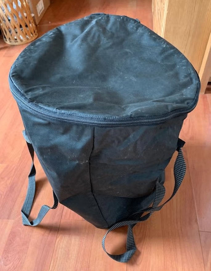 Zwarte drumtas, tas drum; 35 cm doorsnee, 45 cm hoog, Ophalen of Verzenden, Gebruikt, Trommel