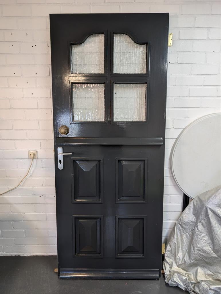 Voordeur met glas links draaiend 209x88 x 4 dik, Ophalen, Gebruikt, 200 tot 215 cm, Glas
