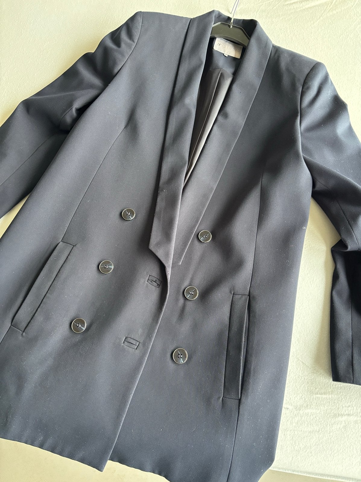 lang donkerblauw colbert jasje Supertrash maat 38, Maat 38/40 (M), Supertrash, Blauw, Ophalen of Verzenden